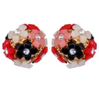 Trendoo Jewelry Gold Plated Stylish Fancy Party Wear Multi Color Studs