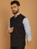 Even Apparels Pure Wool Nehru Jacket - Black