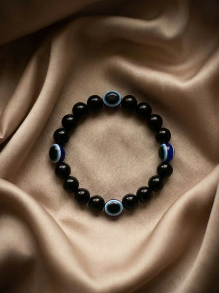 NVR Black Evil Eye Adjustable Bracelet for Men & Women