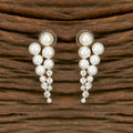 Joban Fashion Women Brass Golden White Ad Earrings - Distacart