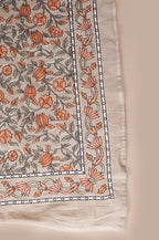 Miravan Women's Partywear Brown Floral Printed Gota Work Long Anarkali With Dupatta Set