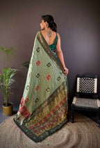 Joban Fashion Grey Small Butti Banarasi Silk Sarees