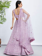 House of Panchhi Sea Green Georgette Sequins And Thread Embroidery Lehenga Choli & Dupatta