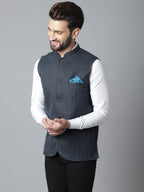 Even Apparels Men's Beige Nehru Jacket With Welt Pockets