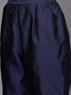 Ahalyaa Unstitched Navy Blue Dress Material - Distacart