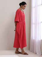 trueBrowns Bright Pink Dobby Kaftan Dress - Distacart