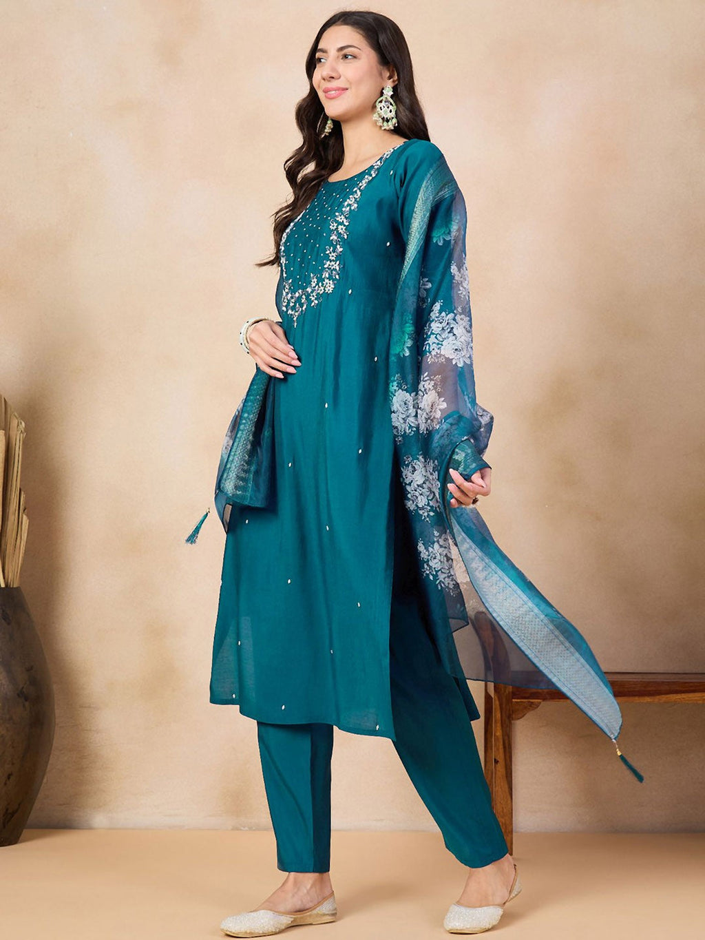 The52 Printed Viscose Rayon Fabric Straight Kurta, Pant and Dupatta Set - Distacart