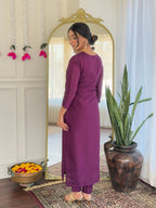 The52 Women's Viscose Chanderi Fabric Straight Kurta, Pant and Dupatta Set - Distacart