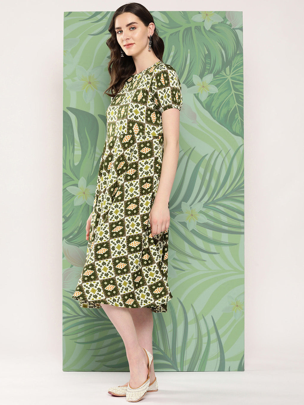 InWeave Women's Dark Green Square Dress - Distacart