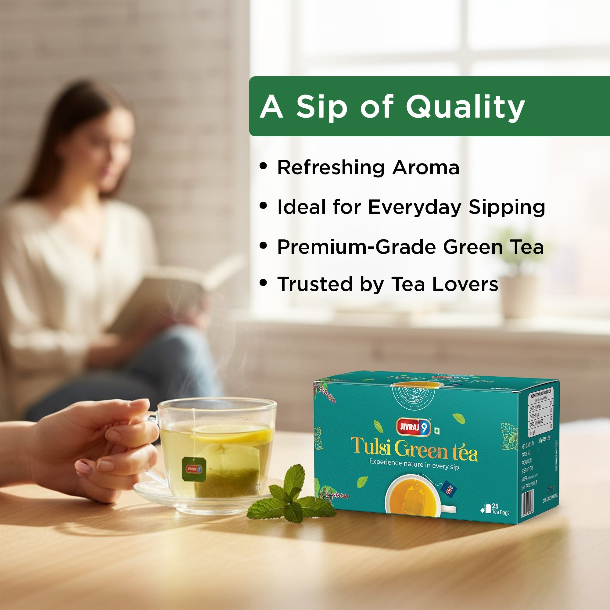 jivraj9 Tea Tulsi Green Tea - Distacart
