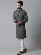 Even Apparels Black Pure Cotton Kurta With Band Collar - Distacart