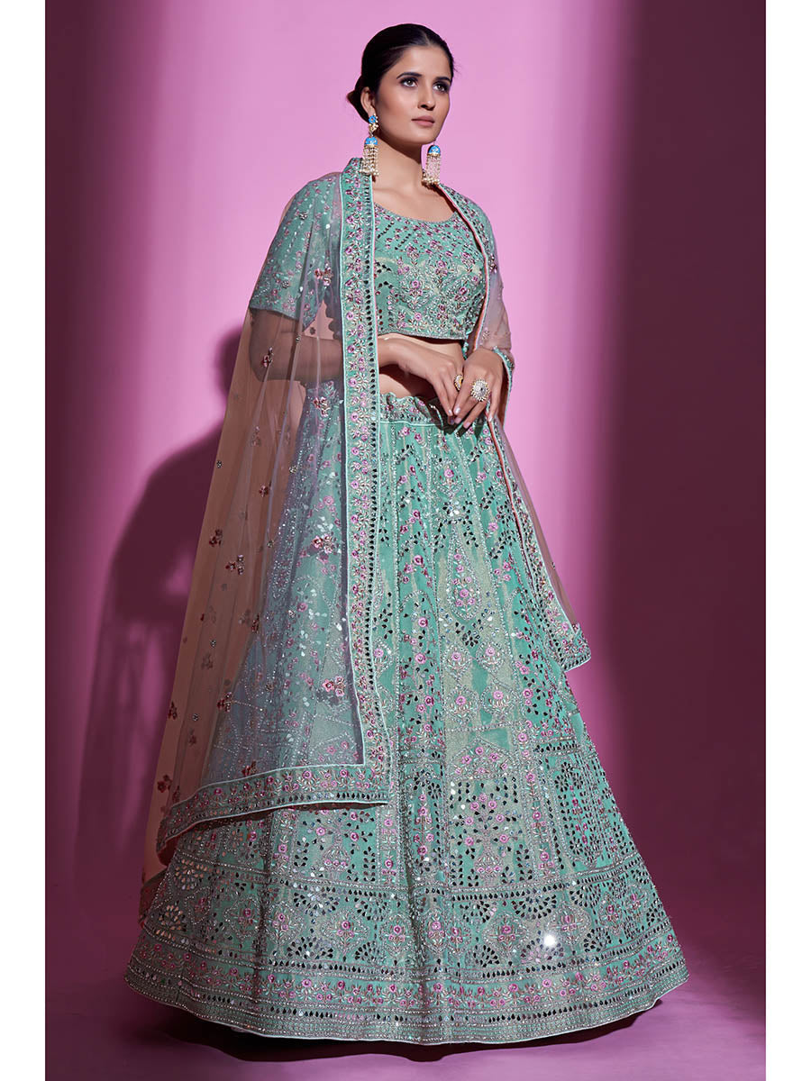 Myra Blue Gota Silk Embroidered Designer Lehenga Choli