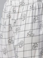 Jompers Women White & Black Floral Printed Kurta with Palazzos - Distacart