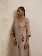 trueBrowns Lilac Tissue Angrakha Kurta Set - Distacart