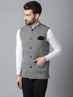 Even Apparels Men's Grey Pure Wool Nehru Jacket