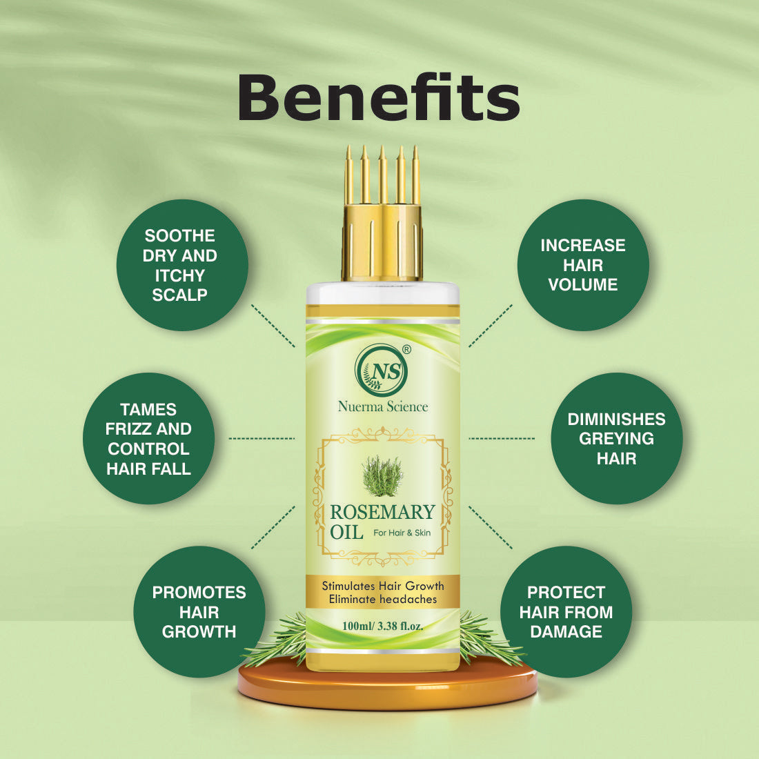 Nuerma Science Rosemary Hair Oil for Anti-Dandruff and Stimulate Hair Growth