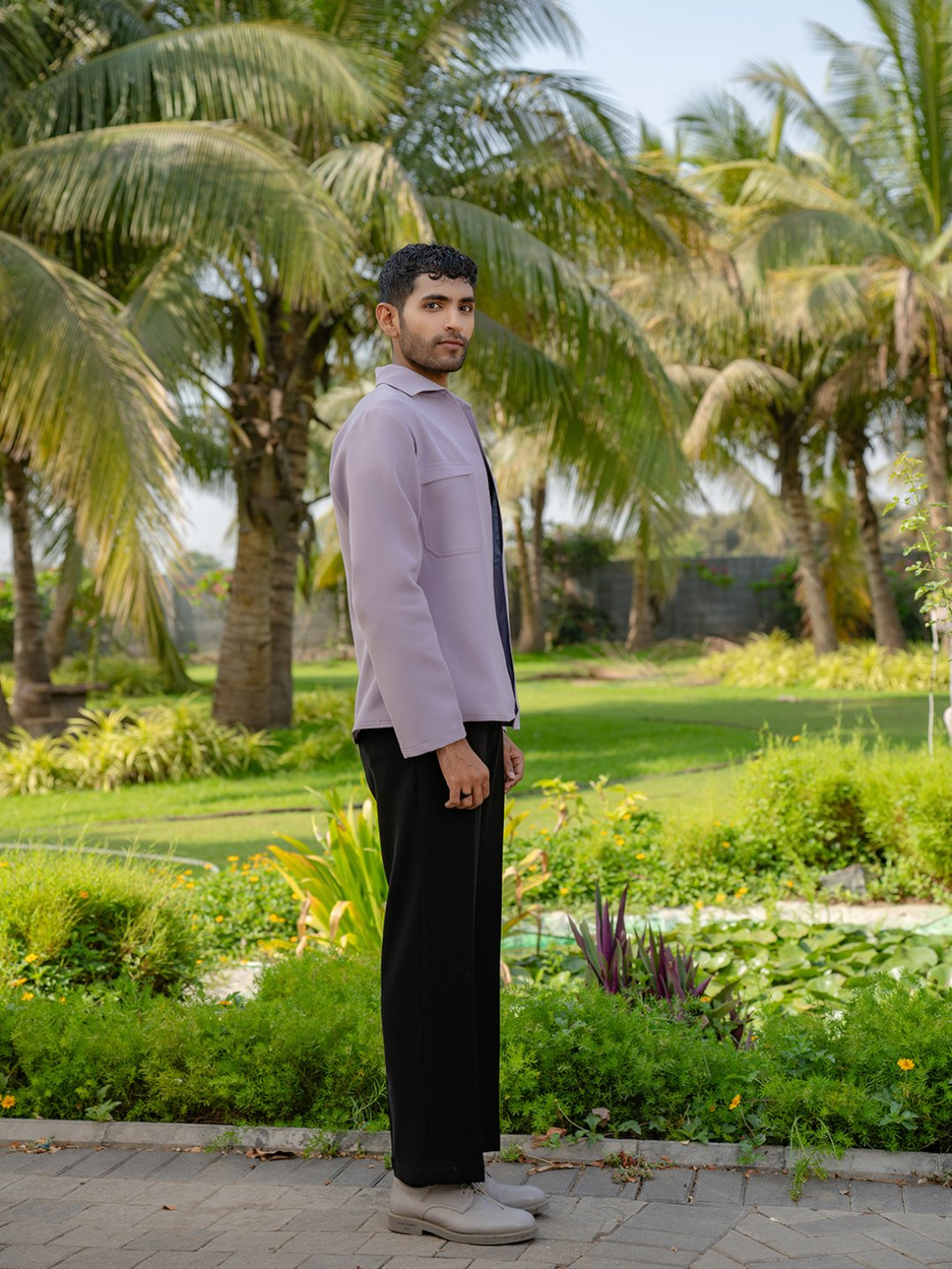 The Regal Layer Lavender Shacket by Hilo Design