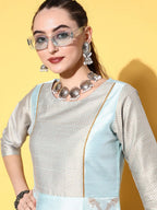 Ahalyaa Women Blue Ethnic Motifs Dress - Distacart
