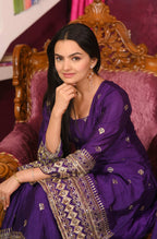 Teeya Creation Purple Color Chinon Silk Heavy Embroidery Work Fully Stitched Salwar Suit