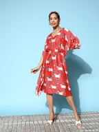 InWeave Women's Bright Pink Indian Bull Print Kaftan - Distacart