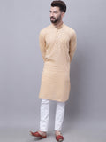 Even Apparels Yellow Pure Cotton Kurta With Band Collar - Distacart