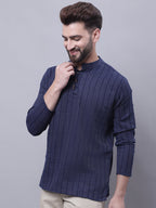Even Apparels Blue Pure Cotton Short Kurta With Band Collar - Distacart