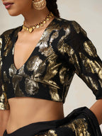 trueBrowns Black Metallic Blouse