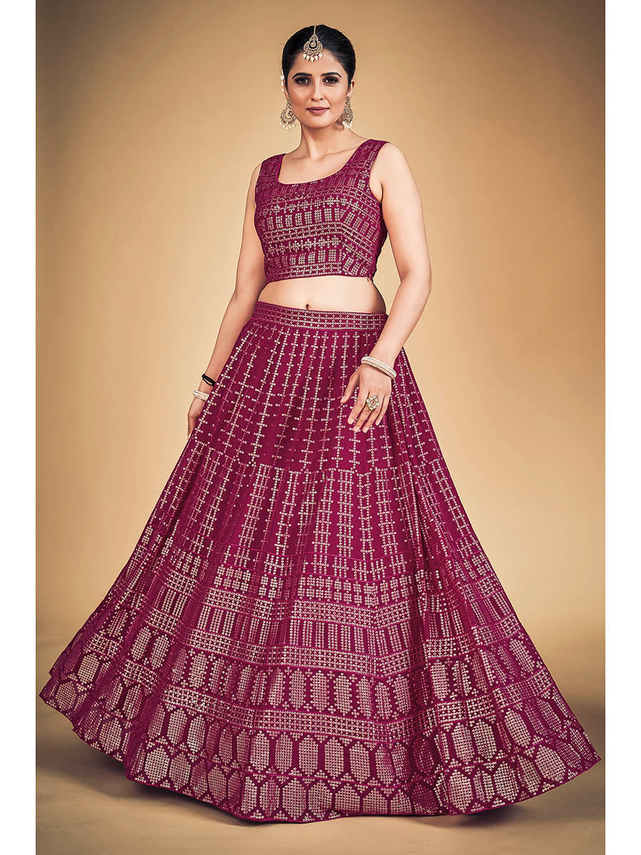 Myra Pink Georgette Real Georgette Lehenga Choli