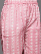 KSUT (House of Varanga) Pink Digital Printed Kurta Paired With Printed Straight Trouser - Distacart