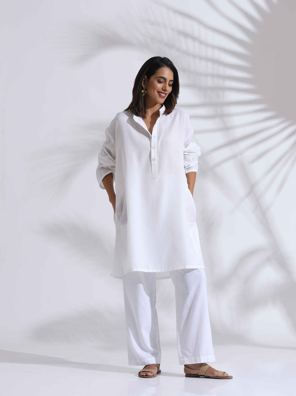 trueBrowns White Unisex Freesize Kurta