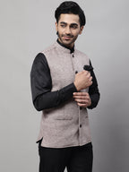 Even Apparels Men's Cream Pure Wool Nehru Jacket