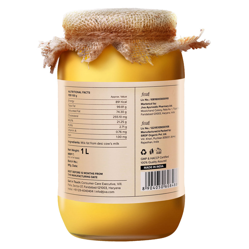 Jiva Ayurveda A2 Gir Desi Cow Ghee - Distacart