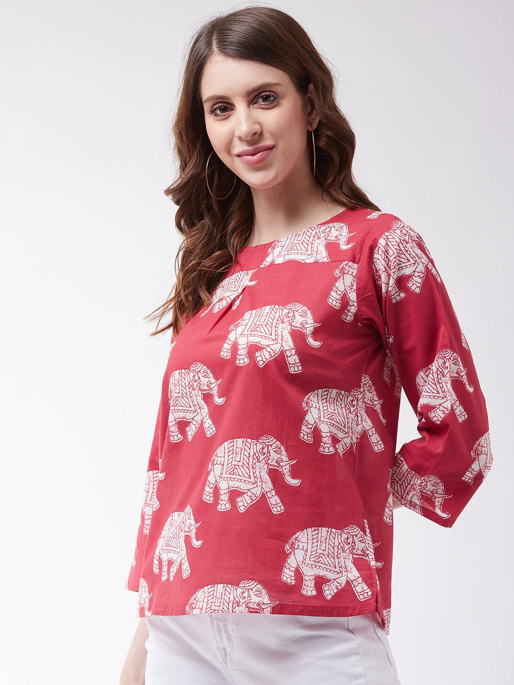 InWeave Red Elephant Top