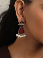 trueBrowns Silver Gold Tone Petal Dangle Earrings - Distacart