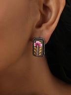 trueBrowns Silver Tone Handpainted Stud Earrings - Distacart