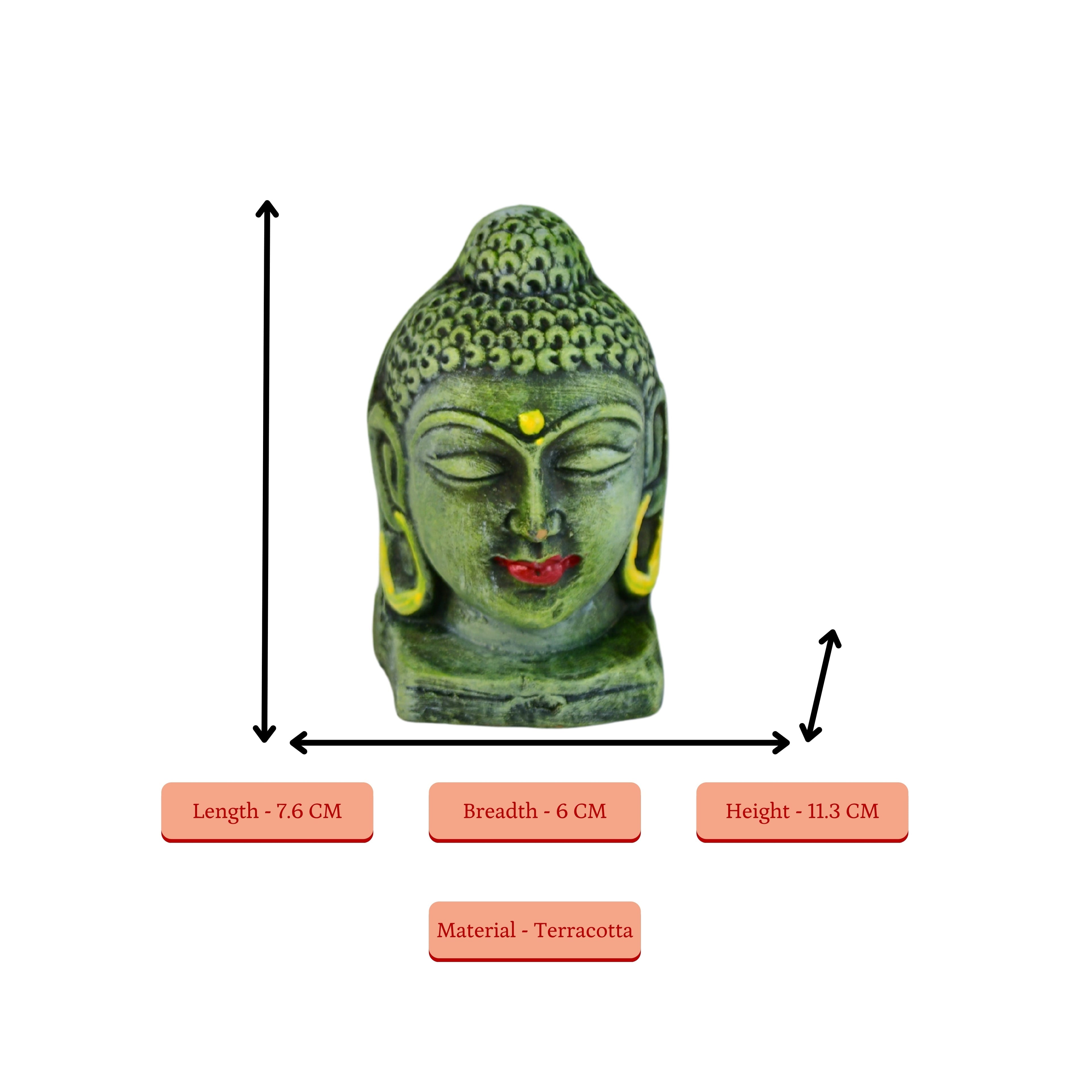 Sowpeace Premium Terracotta Meditating Buddha Head Tabletop - Distacart