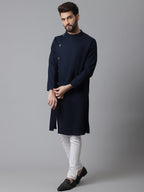 Even Apparels Blue Sherwani Kurta With Asymetrical Cut - Distacart
