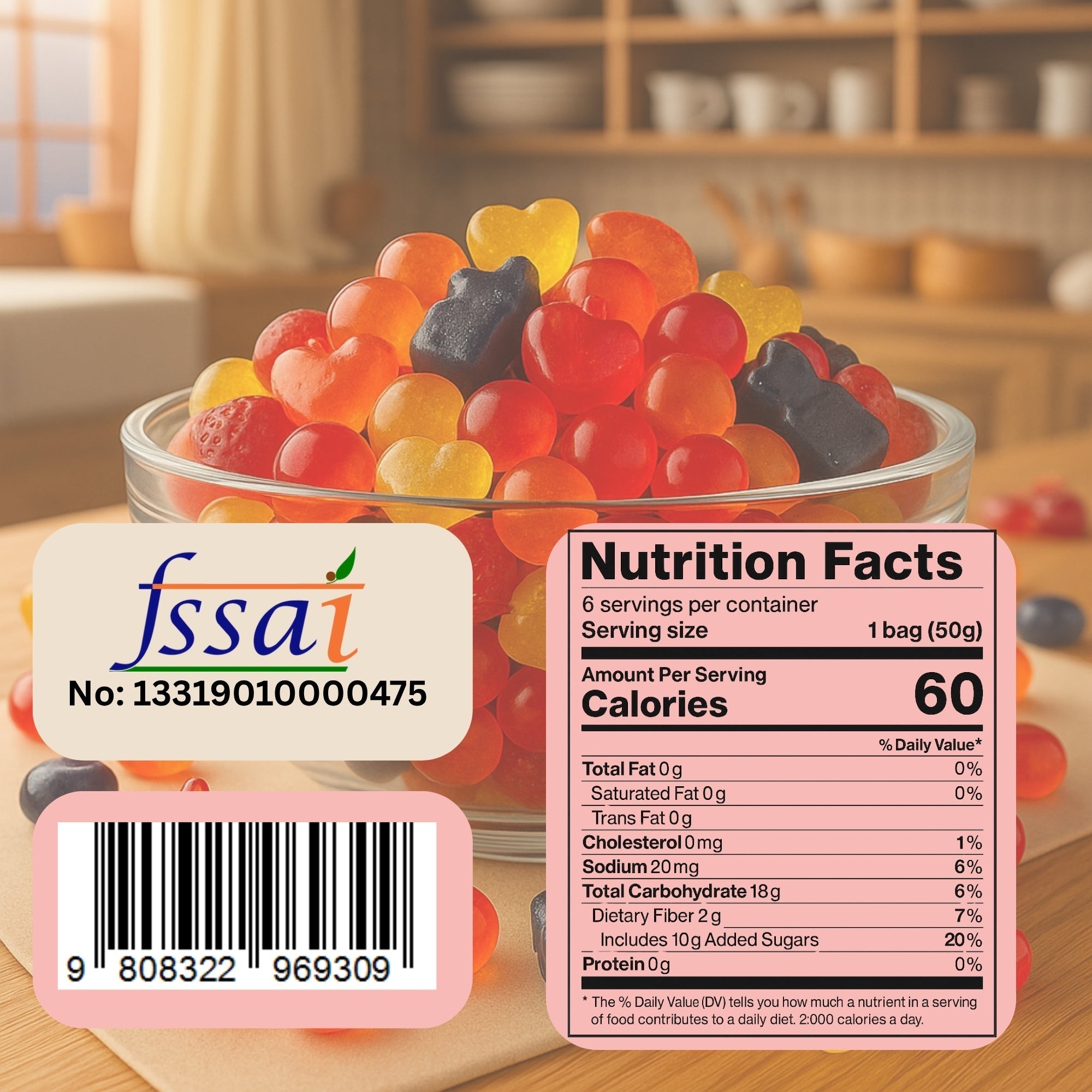 citrus cool gummies pack of orange lemon watermelon pineapple kiwi apple gummies 300 gm copy