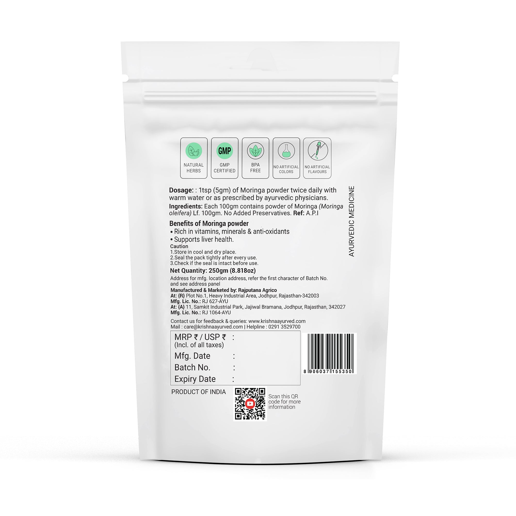 Krishna'S Herbal & Ayurveda Moringa Powder - Distacart