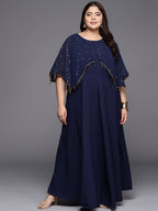 Ahalyaa Plus Size Round neck Maxi Ethnic Dress - Distacart