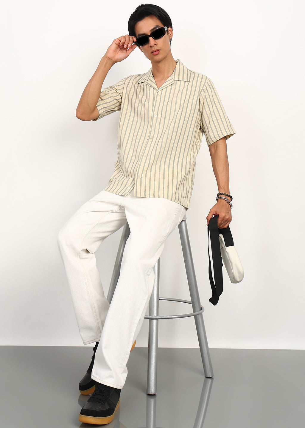 Fabmade Ivory Stripe Calm Shirt