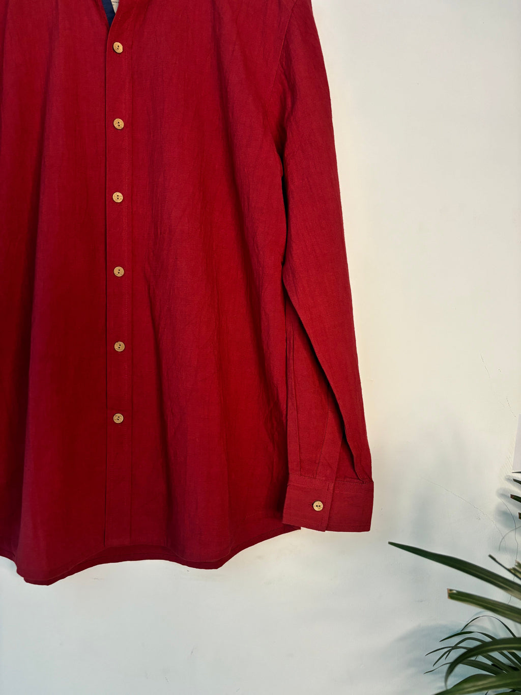 trueBrowns Maroon Slub Men's Shirt