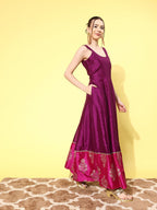 Ahalyaa Ethnic Motifs Printed Maxi Dress - Distacart