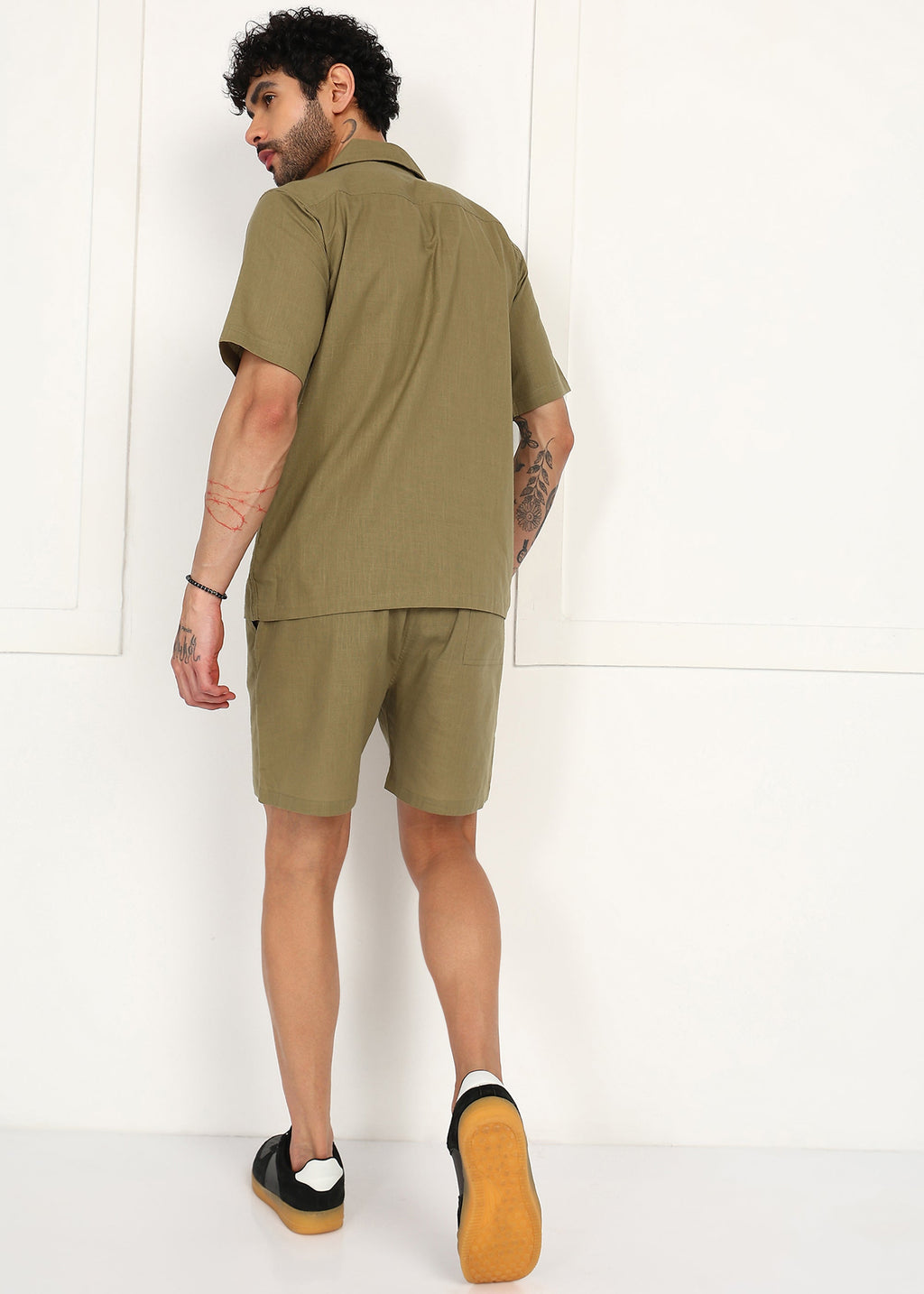 Fabmade Khaki Ease Linen Co-Ord Set