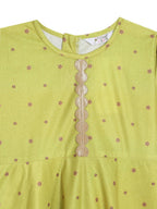 Ahalyaa Girls Printed A-Line Velvet Maxi Kids Ethnic Dress - Distacart