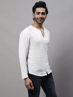 Even Apparels White Pure Cotton Open Neck Kurta - Distacart