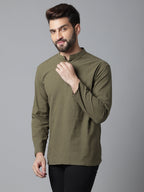 Even Apparels Green Pure Cotton Kurta With Band Collar - Distacart