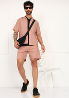 Fabmade Men’S Peach Linen Co-Ord Set