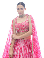 Myra Pink Jaquard Embroidered Designer Lehenga