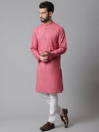 Even Apparels Rust Pure Cotton Kurta With Band Collar - Distacart
